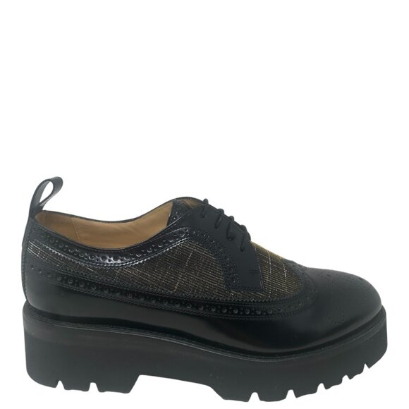 Miss Lucy Multicolor Leather Women The Office of Angela Scott Miss Lucy Derby Black & Gold Platform Oxford 43 / 13